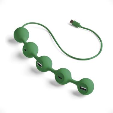 Imagem de Lexon Hub Usb Peas Hub-C Com 2 Portas Usb-A E Usb-C, Extensor Multiporta Para Macbook, Ultrabooks Tablets, Adaptador C Para, Suporta Transferência De Dados Por Carregamento - Verde Escuro