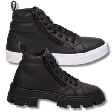 Imagem de Kit Essencial: Bota Feminina Preta + Coturno Feminino Preto. Estilo Skate, Balada.-Feminino