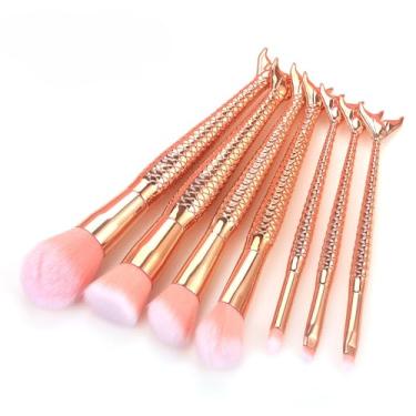 Imagem de Kit 10 Pincel De Maquiagem Sereia- QHS (Rose)