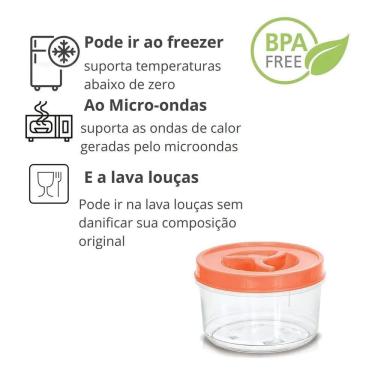 Imagem de 2X Potinho Pequeno Porta Alimento Tampa De Rosca 300 Ml 12 P