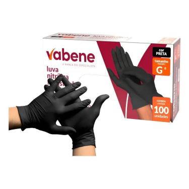 Imagem de Luva Nitrílica Descartável Sem Pó Preta 100Un Não Cir Preto