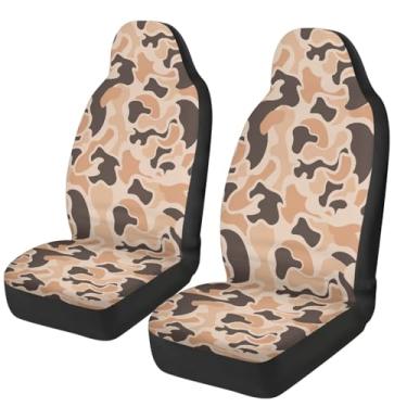 Imagem de gearider Capa de assento de carro camuflada pato para assentos dianteiros 2 peças capa de proteção respirável para assento de carro acessórios internos universal para a maioria dos veículos