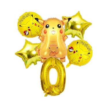 Imagem de Conjunto De Balões De Aniversário Pokémon Pikachu Squirtle Charmander 