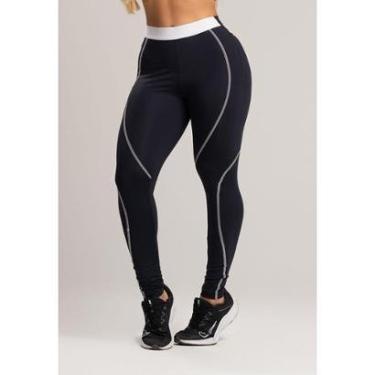 Imagem de Calça Legging com Elástico Cintura Alta Feminina Poliamida Mvb Modas-Feminino