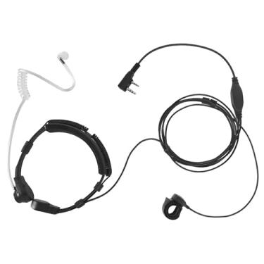 Imagem de Microfone tático subvocal para garganta, fone de ouvido, dedo PTT, cordão ajustável, laringofone, tubo acústico, microfone para Kenwood Baofeng Retevis K1 rádio de 2 pinos uv-5rm ar-152 rt68 uv 5r