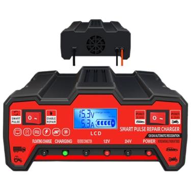 Imagem de Carregador de bateria para carro, carregador de bateria inteligente, Carregador de bateria para carro com display LCD Carregador de bateria marítima, Carregador versátil de bateria para