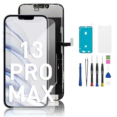 Imagem de Kit de substituição de tela LCD para iPhone 13 Pro Max com moldura e digitalizador, montagem completa com ferramentas de reparo e adesivo à prova d'água – para iPhone 13 Pro Max (6,7 polegadas)