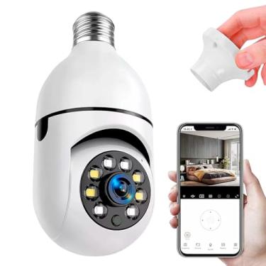 Imagem de Câmera de Segurança Lâmpada WiFi IP Full HD 1080p com Rotação 360°, Visão Noturna, Detecção de Movimento, Áudio Bidirecional, Conexão 2.4G, Bocal E27, Bivolt