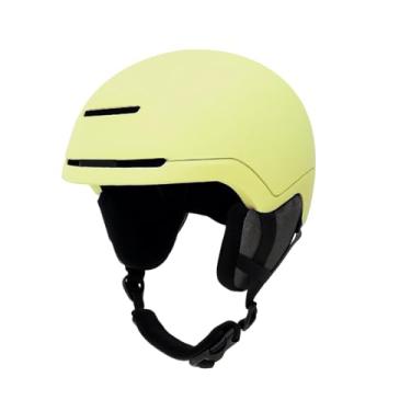 Imagem de KiBcsLic Capacete de esqui com óculos de proteção, tira de queixo ajustável, ideal para skate, ciclismo, mountain bike e atividades de inverno, Amarelo