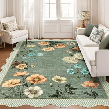 Imagem de GarveeHome Tapete de área, impressão traseira dobrada em borracha termoplástica, design romântico