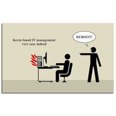 Imagem de 9010 Impressão em tela engraçada escritório computador pôster arte de parede para casa 1 peça decorações não ramed 33.0 cm x 20.3 cm