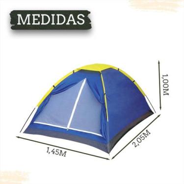 Imagem de Kit Barraca Iglu 2 Lugares + Colchão Solteiro Inflável Camping Acampam