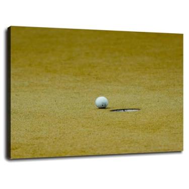Imagem de Arte de parede de golfe impressão em tela esportiva pôster natureza para casa conjunto de 1 decorações com moldura 25.4 cm x 20.3 cm