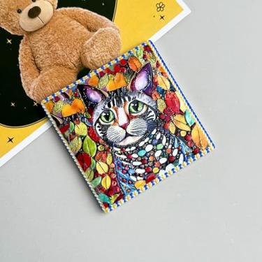 Imagem de Ímãs de gato abstratos modernos, ímãs de geladeira artísticos com base magnética forte, design de gatinho fofo, decoração de escritório em casa (estilo1)