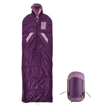 Imagem de POCREATION Saco de Dormir para Acampamento Adulto, Design de Envelope Reversível 10-20°C, Nylon à Prova de água, Leve Compressível, Com Lavável à Máquina, para Mochilas e Caminhadas (PURPLE)