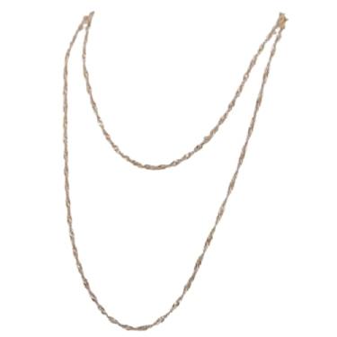 Imagem de Colar Singapura Feminino Ouro 18K 750 45cm Espessura 1,5mm Fecho Mola Joia Clássica Certificada