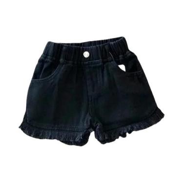 Imagem de Shorts Para Meninas Com Babados Em Azul Claro E Branco 2-8T Leves E Re