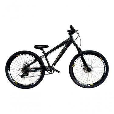 Imagem de Bicicleta Aro 26 Gta Rebel Freeride Downhill Single 7v Rodas Vmaxx Freio A Disco Pneu Flame Preto preto