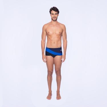 Imagem de Sunga Tradicional Color Block - AZUL NOTURNO PRETO-Masculino