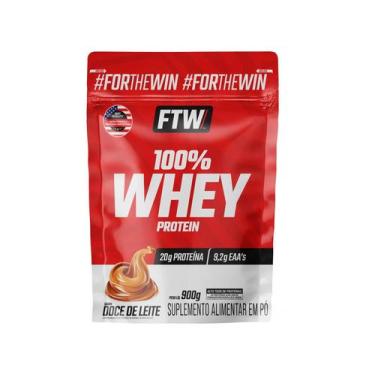 Imagem de Whey Protein 100 Concentrado Refil 900g Sabor Doce de leite FTW, Doce 