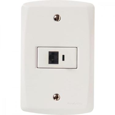 Imagem de Conj 4x2 1 Tomada Telefone Rj11 Tramontina Lux2 Branco