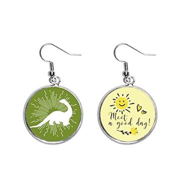 Imagem de Tamanho do corpo altura animal presa orelha gota sol flor brinco jóias moda, Medium, Metal