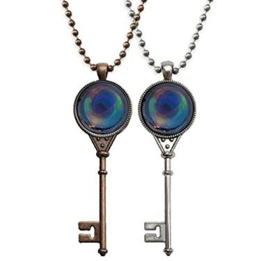 Imagem de OFFbb-USA Abyss Hollow Planet Chaveiro sombrio pingente joia decoração de casal