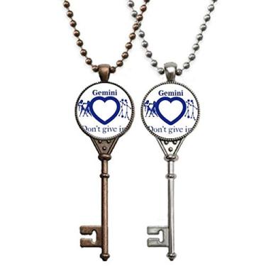 Imagem de OFFbb-USA Motivação Constelação Love Gemini Chaveiro Colar Pingente Joias Decoração Casal