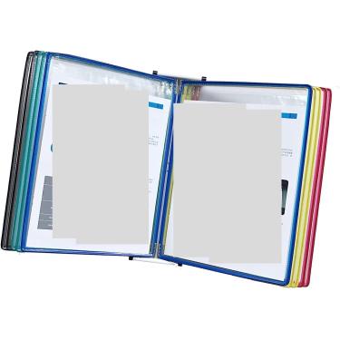 Imagem de Pasta de portfólio de arte, 10 painéis de dupla face, suporte de exibição de página transparente de folhas soltas A4, multicolorido