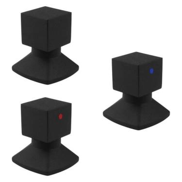 Imagem de Kit com 3 Acabamentos Para Registro C46 Água Quente/Fria Black BL6246 Ducon Metais Black