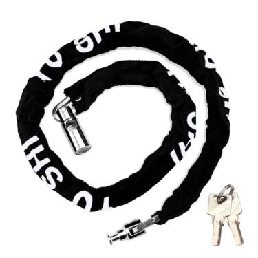 Imagem de Cadeado de corrente de bicicleta, cadeado de bicicleta com 2 chaves, travas de bicicleta resistentes anti-roubo, correntes de bloqueio de bicicleta para motocicletas, caminhões, portões de ferro,