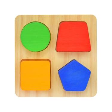 Imagem de Brinquedo Didático de Madeira Formas Geométricas Coloridas Formas