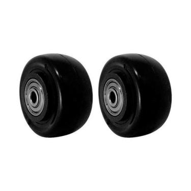 Imagem de Kit 2 un roda pvc preto 2 pol 50kg p/ rodízio - AJAX