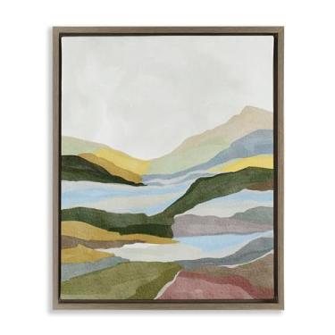 Imagem de Stupell Industries Arte de parede em tela flutuante marrom com vista abstrata de colina tranquila por Nikita Jariwala, 43 x 53 cm