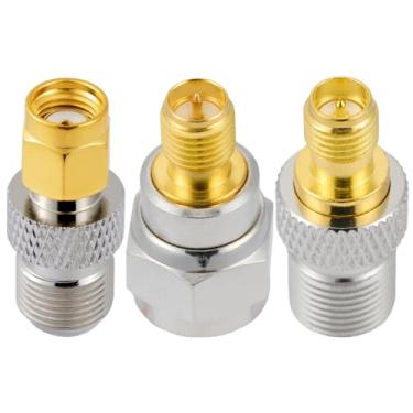 Imagem de POBADY 3PCS F para RP-SMA 3 Tipos Kit Adaptador 50 Ohm F para RP-SMA RF Coaxial Adaptador para Cabo de Extensão de Antena de Rádio