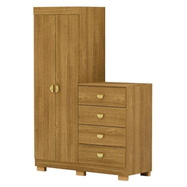 Imagem de Guarda Roupa Cômoda 4 Gavetas 120cm Cristal Nature - Vila Rica
