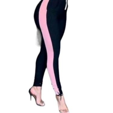 Imagem de Calça Feminina Jogger Com Listras Nas Laterais - Amariti, Pretolistra 