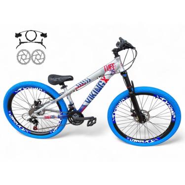 Imagem de Bicicleta Aro 26 Vikingx Tuff Freeride Downhill Freio Hidráulico 21v Alumínio Aros Vmaxx Pneu Flame-Unissex