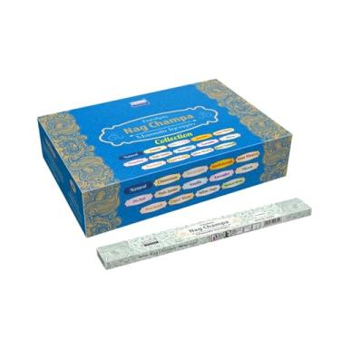 Imagem de Incenso Nag Champa Massala Collection - 25 Caixas com Diversas Fragrâncias | 15g Cada; 250 Varetas | Ideal para Relaxamento e Meditação | 50m Queima