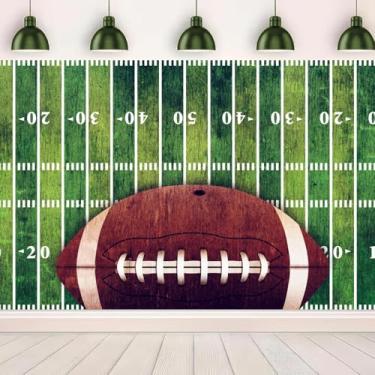 Imagem de YongFoto Fundo de 2,1 x 1,5 m de fundo de futebol americano, campo de estádio esportivo, campo de estádio, números brancos, para meninos, crianças, homens, tema de futebol, festa de aniversário