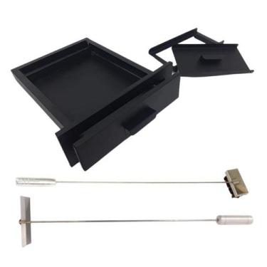 Imagem de Kit Gaveta Preto, Vassoura Piaçava, Rodo Limpeza, Churrasco - INOX LAU