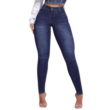 Imagem de Calça Feminina Pit Bull Jeans Skinny Escura - 86370 Tamanho:36;Cor:-Feminino