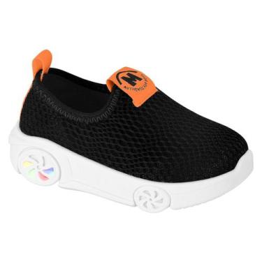 Imagem de Tenis Molekinho 2632.100 Led Rodinha Calce Fácil Infantil, Preto, 21