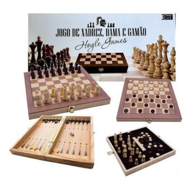 Jogo De Xadrez Dobrável Tabuleiro Madeira Com 32 Peças 40x40cm - Livrarias  Curitiba