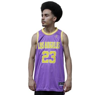 Imagem de Regata Basquete Masculina M10 PRO Los Angeles 23, Roxo, GG