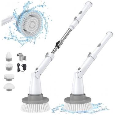 Imagem de Vassoura Elétrica Rotativa 360 sem Fio com Cabo Flexível e 4 Acessórios, 110v, SWEEPULIRE, Branco