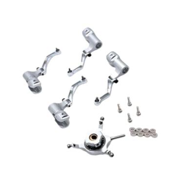 Imagem de simhoa Conjunto de placa oscilante para helicóptero RC, peça de reposição, substituição de alumínio, clipe de folha de reparo resistente, faça você mesmo, Prata