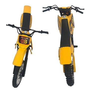 Imagem de Kit 2 Motos de Motocross de Brinquedo com Apoio, 36 cm, Amarelo