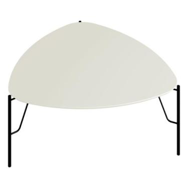 Imagem de Mesa de Centro Para Sala de Estar Alta Pés Industrial Preto Alef I03 L