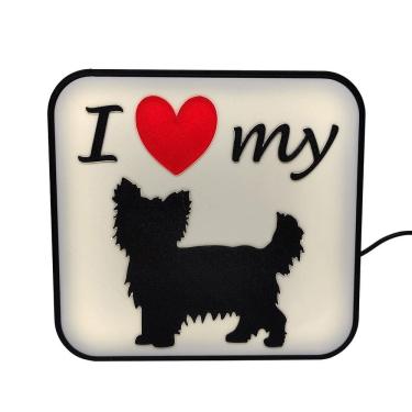 Imagem de Luminária Yorkshire Pet Cachorro Led Abajur Mesa 3D Fonte